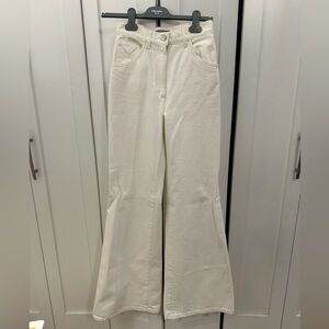 White Prada Wide Leg Jean